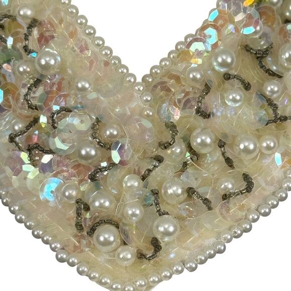 Maurices Vintage Navy Satin Floral Beaded Choker Halter 90s Y2K Prom Dress sz XS - Picture 6 of 15